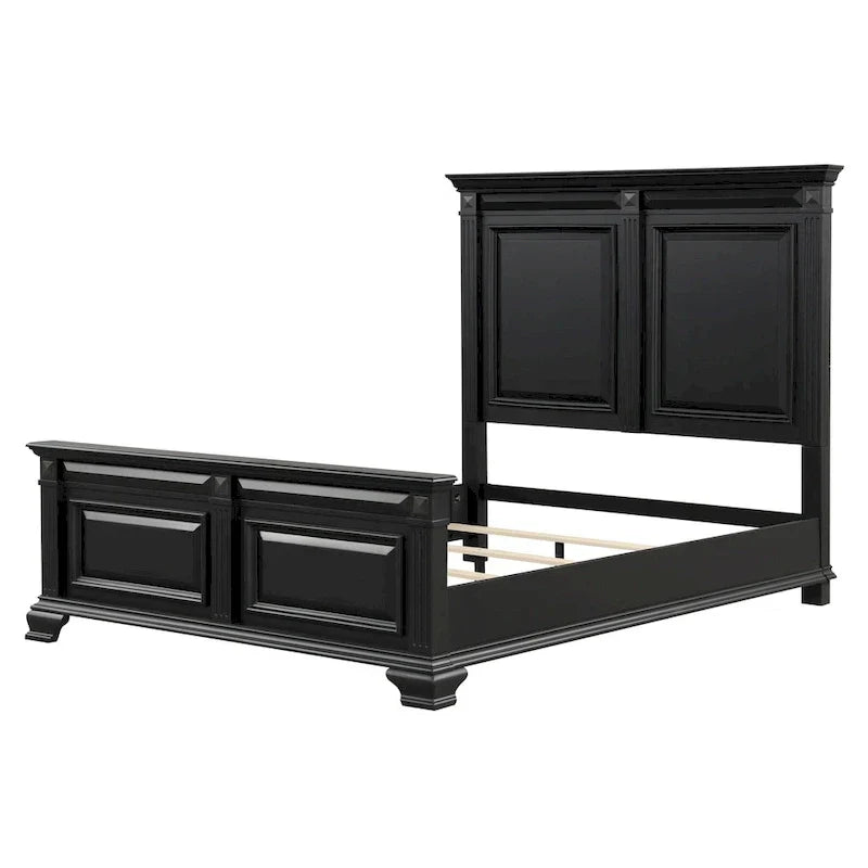 Roundhill Furniture Renova Vintage Black Wooden Bedroom Collection