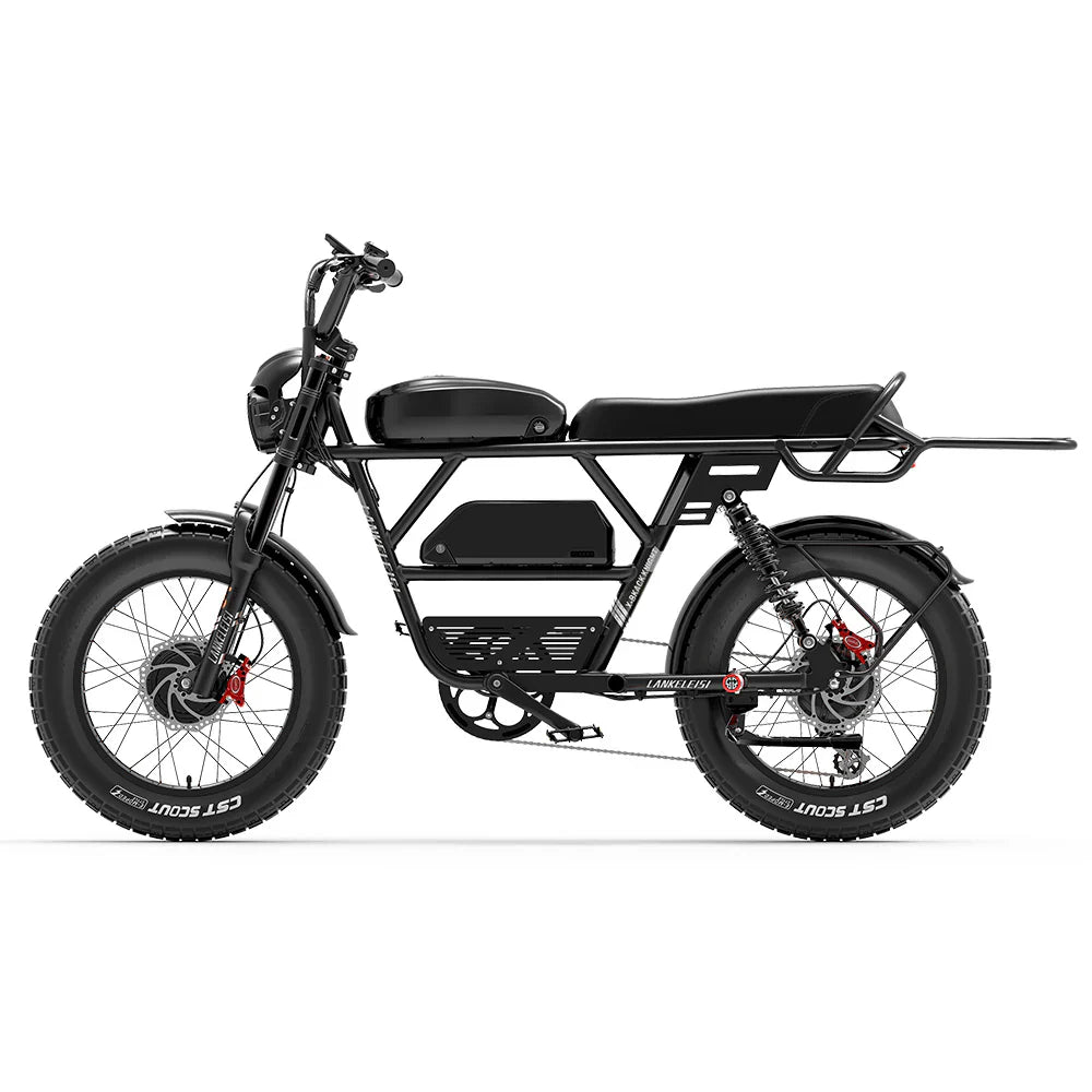 Lankeleisi X-Black Knight 1000W*2 Dual Motor 20" Fat Bike Fully E-Mountainbike 45Ah