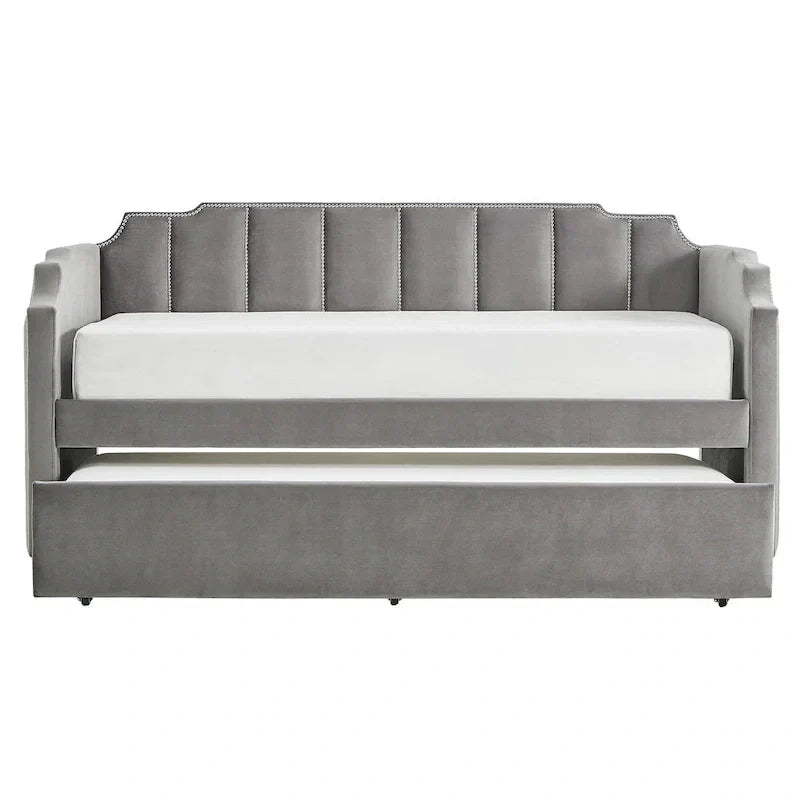 iNSPIRE Q Modern Chareau Glam Grey Velvet Daybed