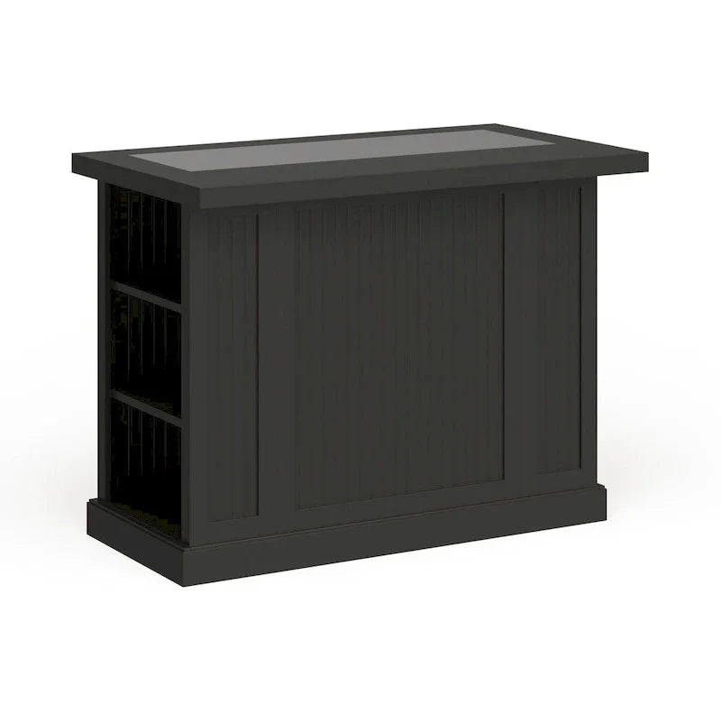 Kitchen Island with Granite Top Drop Leaf and Storage Shelves