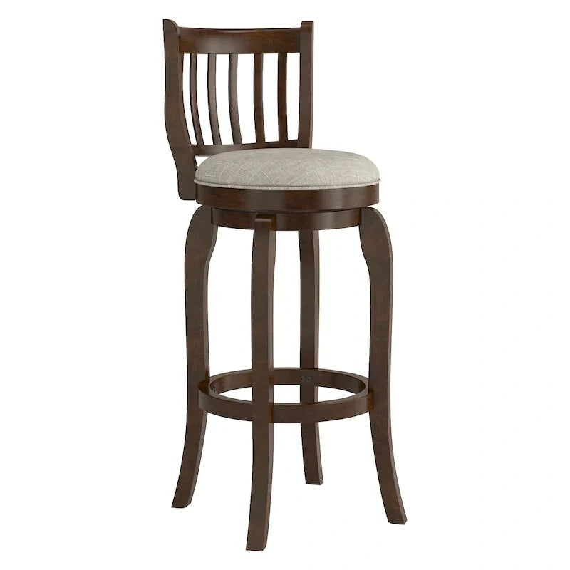 iNSPIRE Q Classic Ali 29-Inch High Back Swivel Bar Stool in Modern Linen