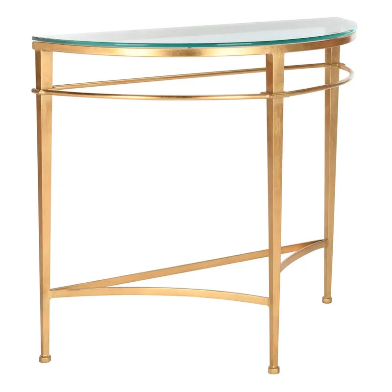 SAFAVIEH Couture Zelda Antique Gold Glass Console Table - Dimensions: 36" W x 15" D x 31" H