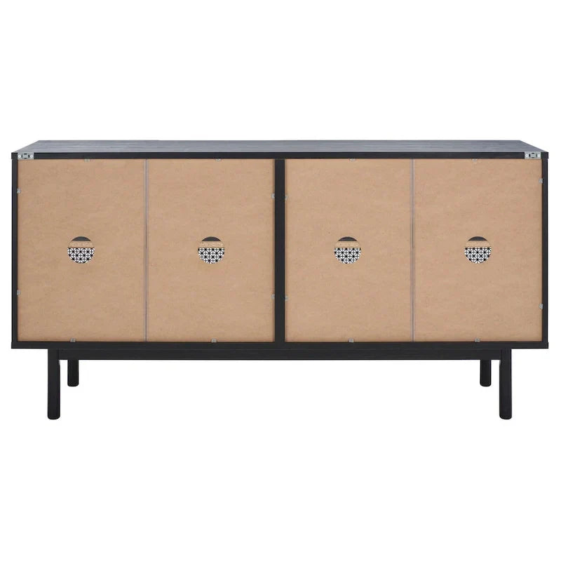 SAFAVIEH Micaela 63-Inch 4-Door Media TV Stand - Dimensions: 63.1" W x 16.3" D x 31.7" H