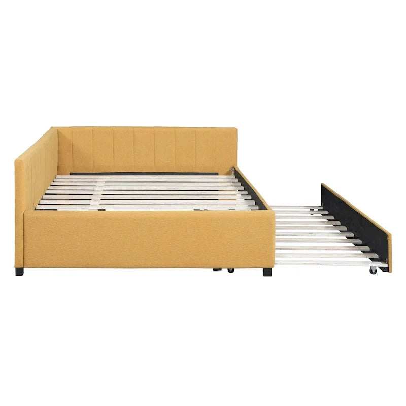 Merax Upholstered Full-Size Daybed with Trundle Feature