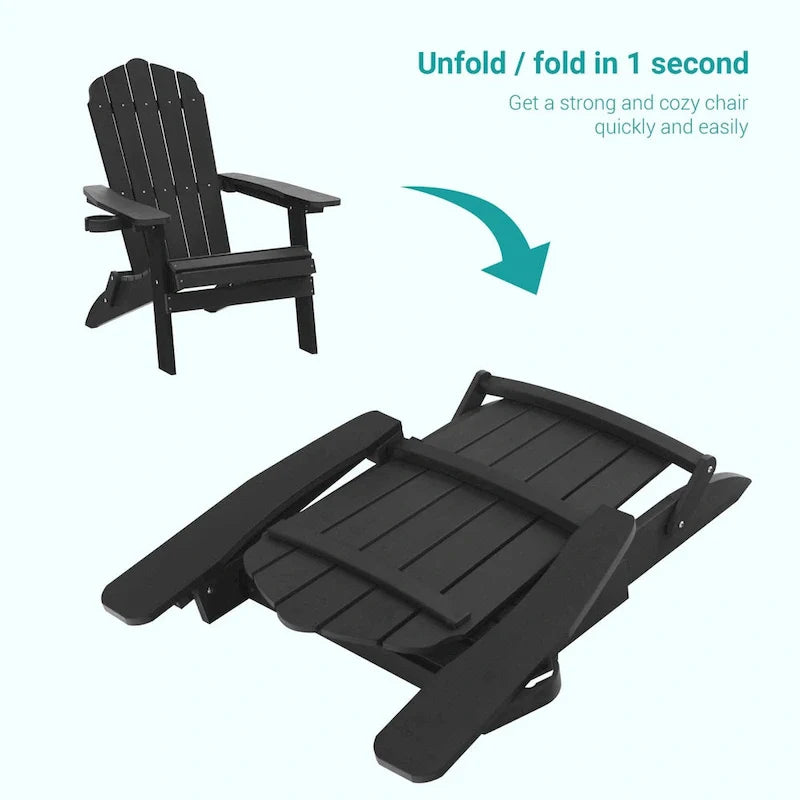 Bonosuki Set of 2 Folding Adirondack Chair Patio Fire Pit Chair