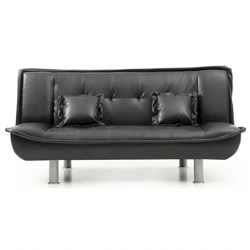 Lionel Faux Leather Convertible Sofa
