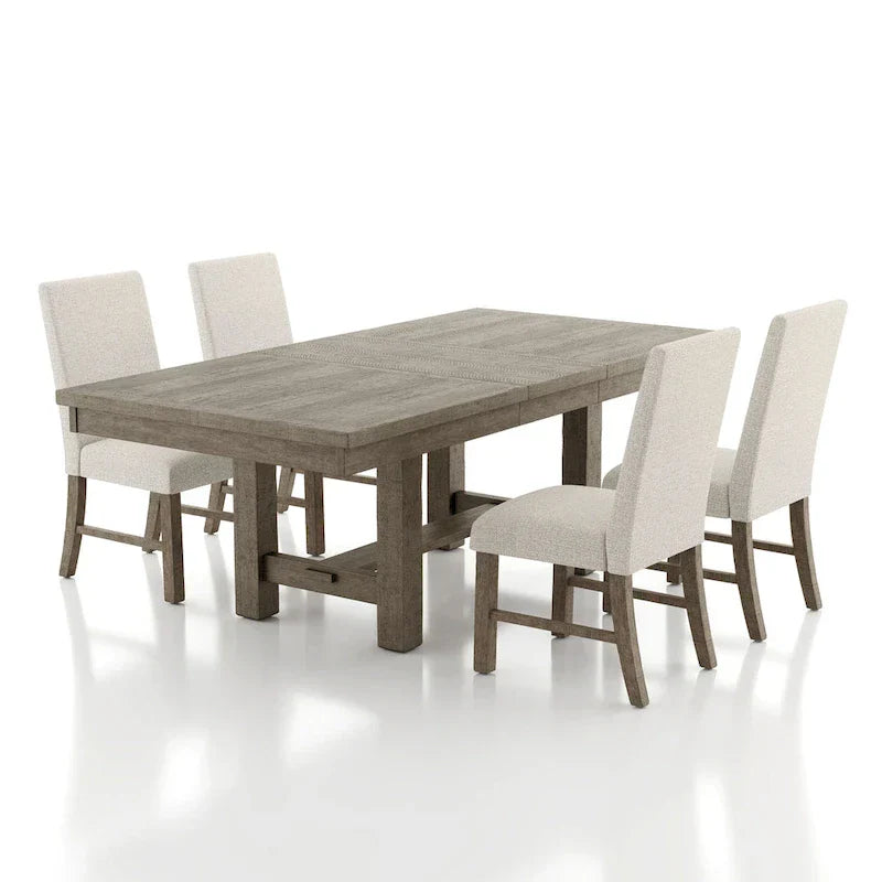 Jusk Rustic Grey Wood 5-Piece Dining Set by Furniture of America