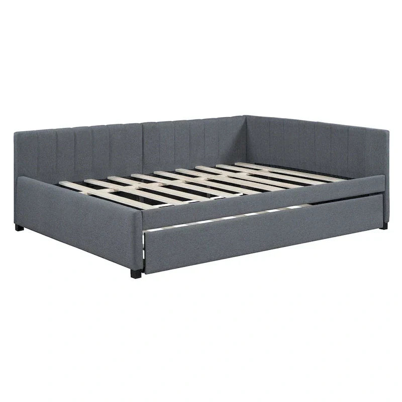 Merax Upholstered Full-Size Daybed with Trundle Feature