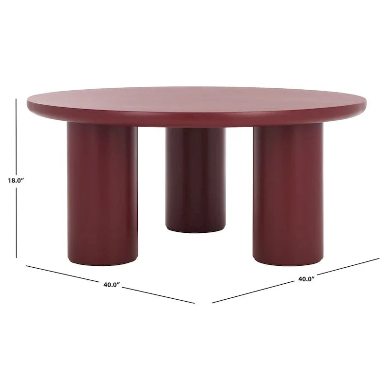 SAFAVIEH Home Mork Round Coffee Table with 3 Legs - 40" W x 40" D x 18" H
