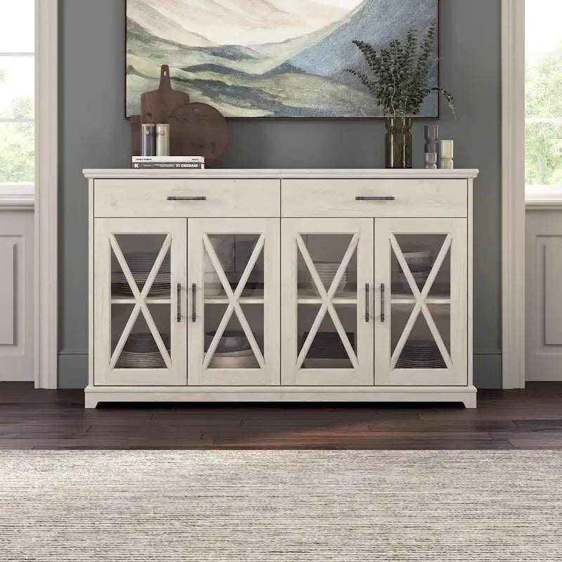 Lennox 60-Inch Buffet Cabinet with Drawers by Bush Furniture