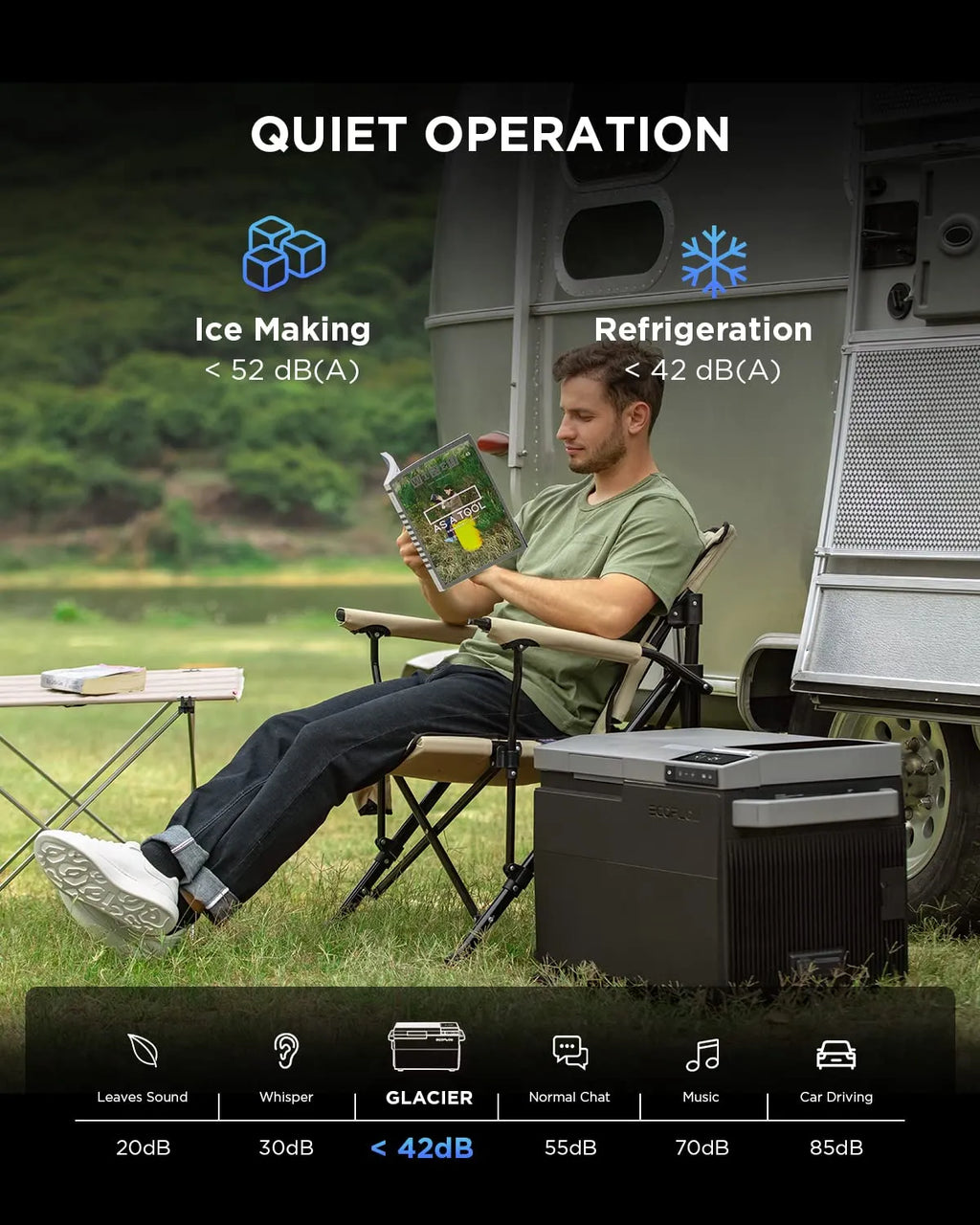 Car Refrigerator, 40 Qt(38L) Portable Refrigerator, Electric Cooler with Ice Maker, Dual Zone WIFI APP Control(-13��~50��), 12/24V DC/AC For Camping, Travel, Fishing, Outdoor, Truck