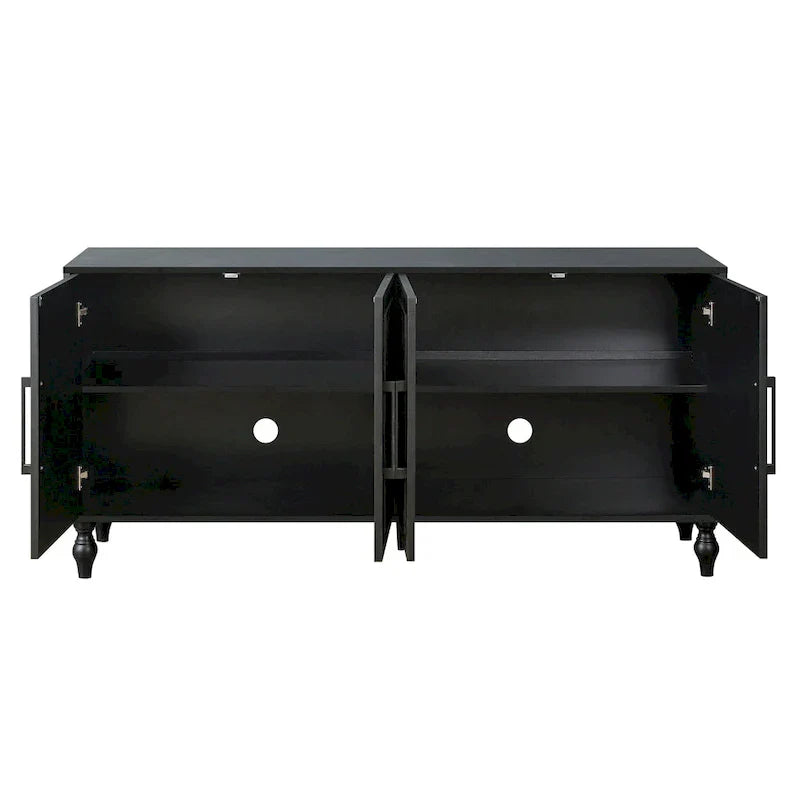 Large Floral Carved Storage Cabinet - Sideboard Buffet