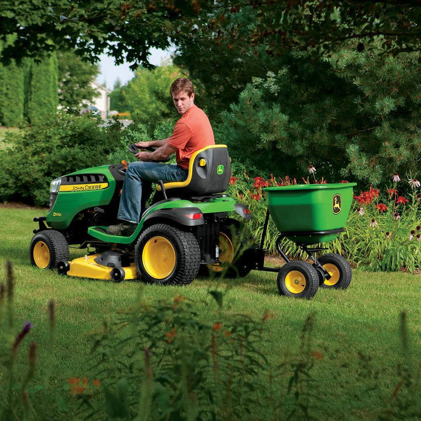 2025 175 lb Tow-Behind Broadcast Spreader, Rustproof Poly Hopper, Universal Fit