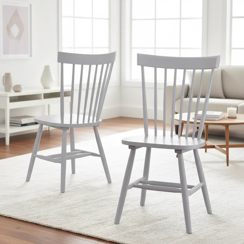 Set of 2 Venice Solid Wood Spindle Dining Chairs by Simple Living