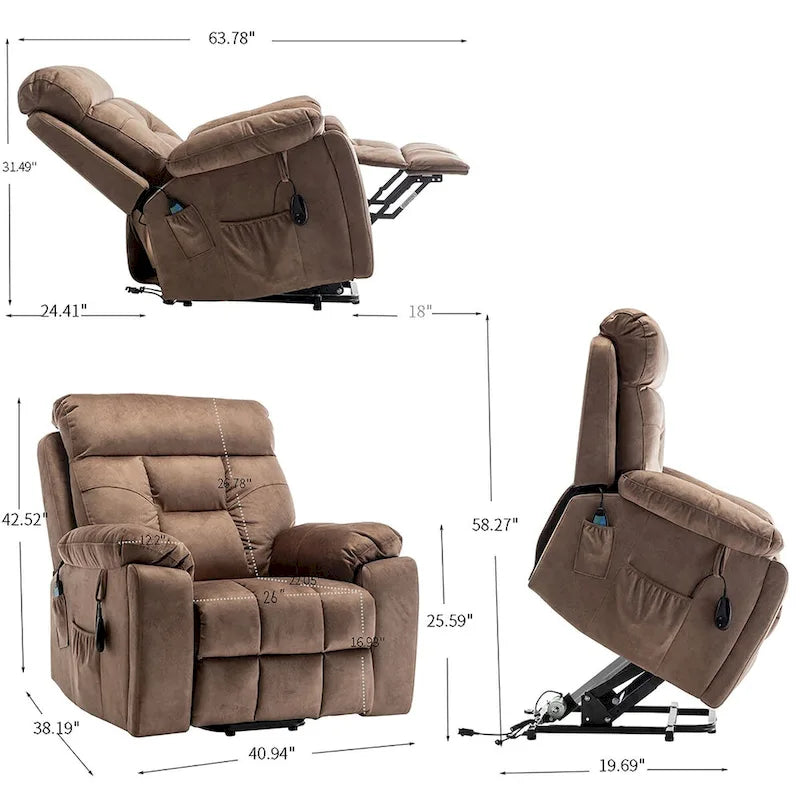 Massage and Heating Electric Lift Recliner Chair