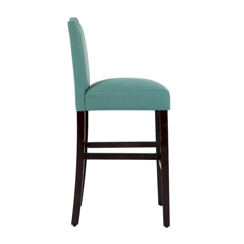 Set of 2 Upholstered 28-Inch Barstools - Stylish Pub Chairs