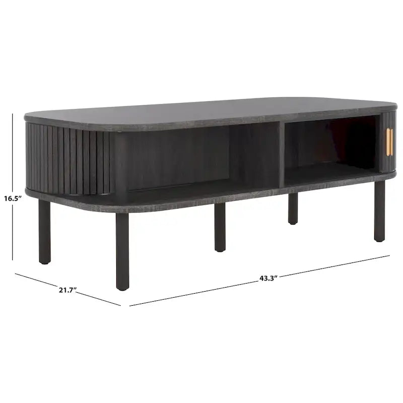 SAFAVIEH Home Tealla 2-Door Tambour Coffee Table - 43"W x 22"D x 17"H