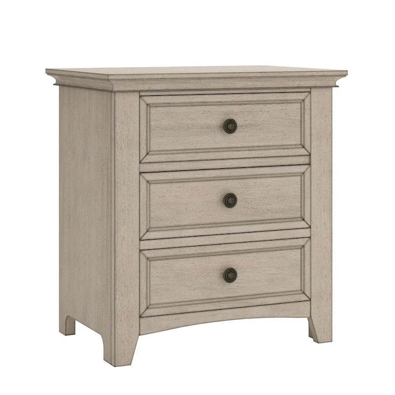 iNSPIRE Q Classic Ediline 3-Drawer Wooden Nightstand with Charging Station