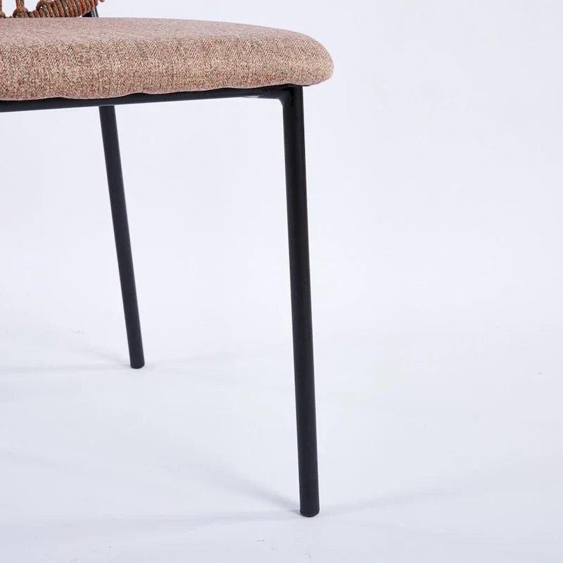 Set of 4 Upholstered Sennit Dining Chairs Featuring Sturdy Metal Legs
