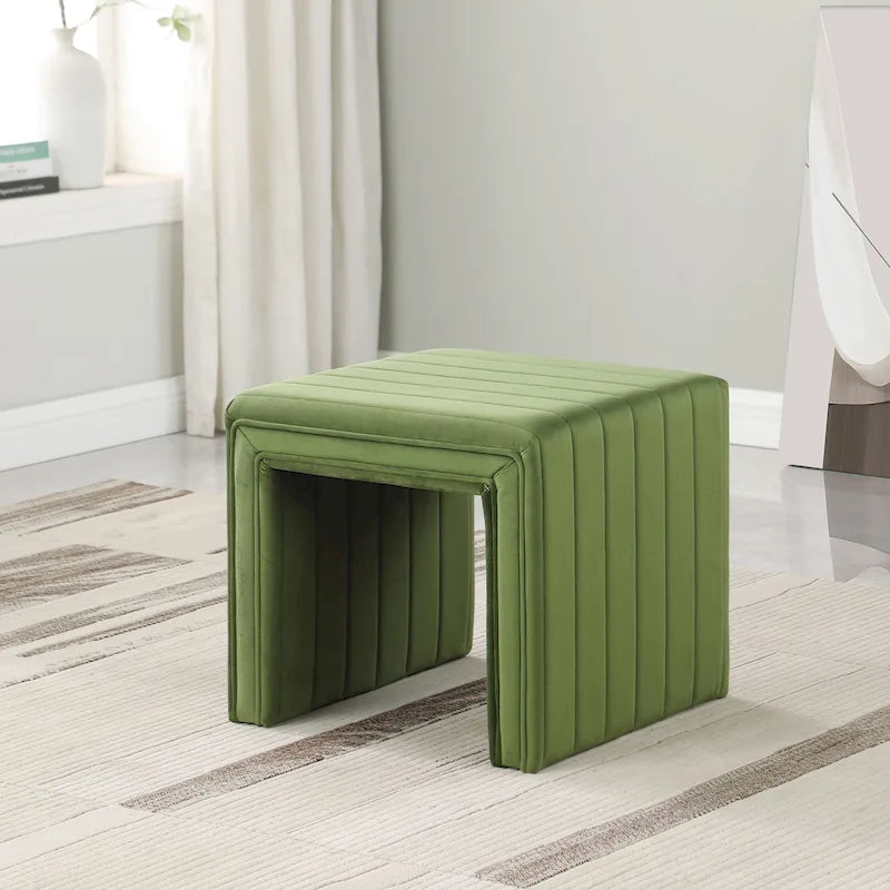 HomePop Contemporary Channel-Designed Ottoman