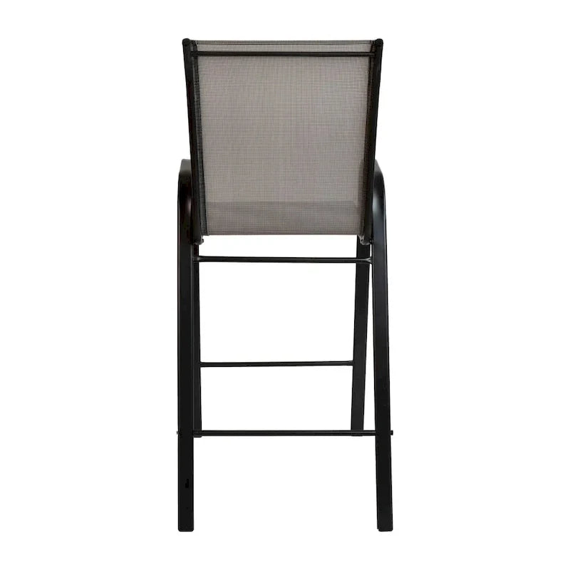 Set of 4 Outdoor Barstools with Flexible Comfort Material - Patio Seating