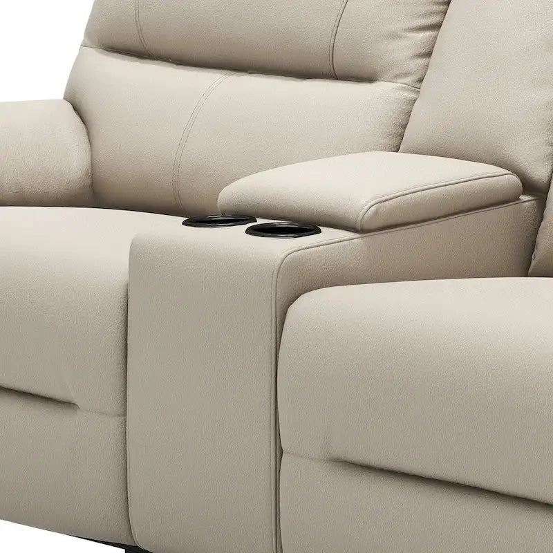 Malibu 79 Leather Power Reclining Loveseat with Console and Cup Holders - 2-Piece Set