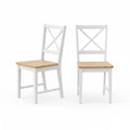 Set of 2 Solid Wood Crossback Dining Chairs by Simple Living