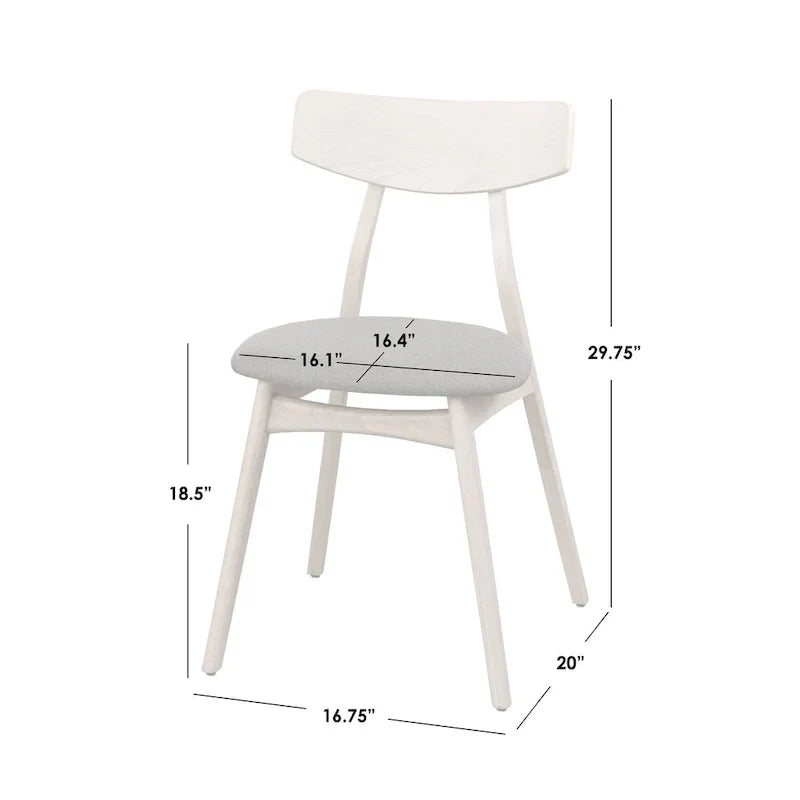 Set of 2 Cadiz Dining Chairs in Solid Beechwood by Simple Living