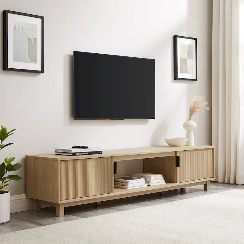 Middlebrook Designs Contemporary 70-Inch TV Stand with Fluted Doors