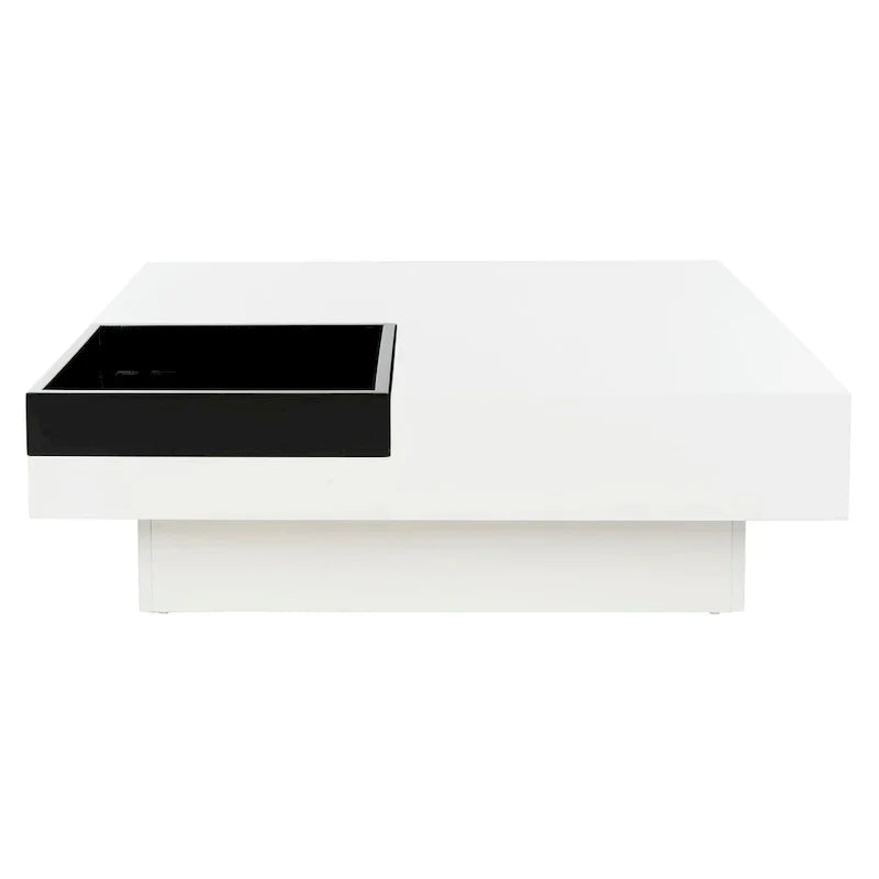 SAFAVIEH Phylis White and Black Coffee Table - Dimensions: 35.4" x 35.4" x 11.8"