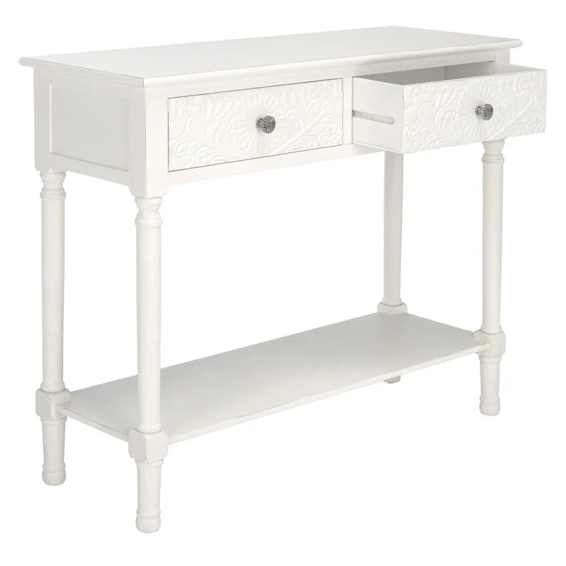 SAFAVIEH Leonia Console Table with 2 Drawers - Dimensions: 35.5" W x 13" L x 29.5" H