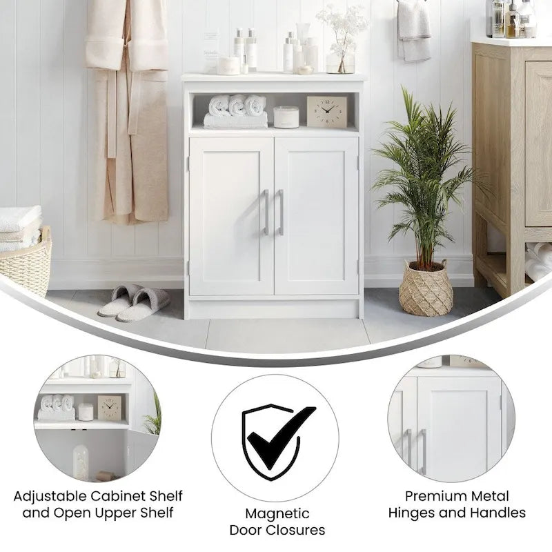 Magnetic Closure Floor Cabinet Organizer with Shelves