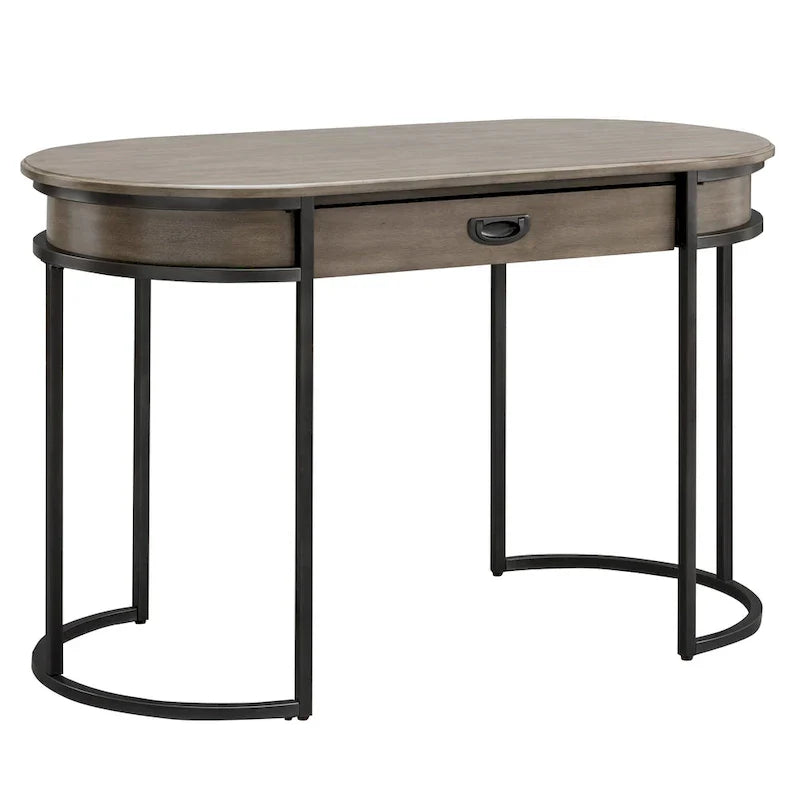 Leick Home Modern Oval Desk with Metal Legs