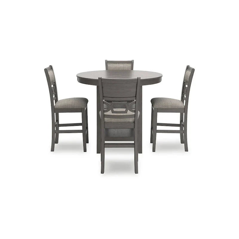 Signature Design by Ashley Langwest Counter Height Dining Table with 4 Barstools - Complete Set of 5