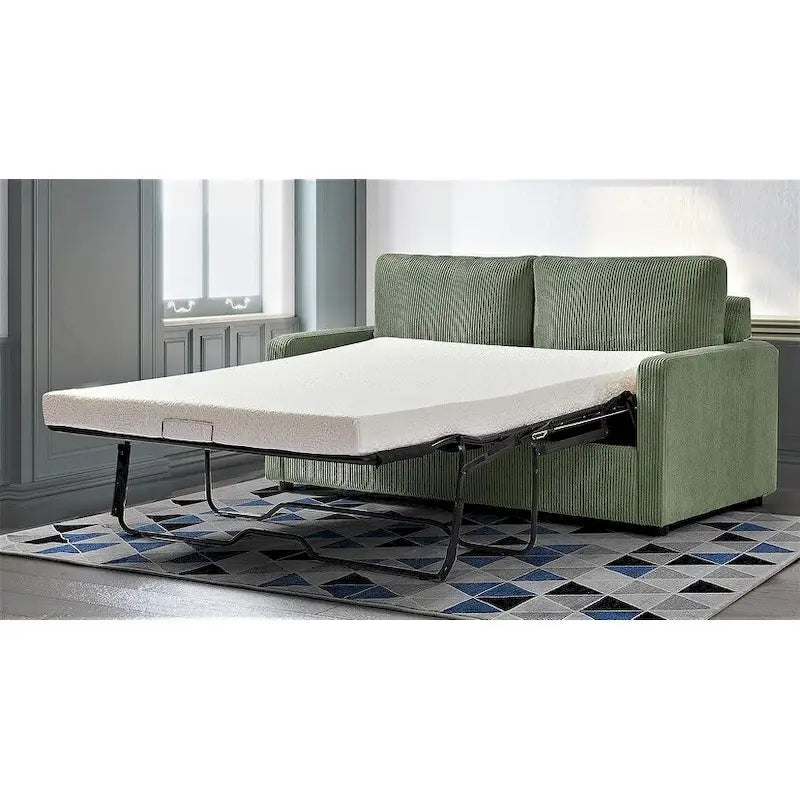 Manchester 70-Inch Square Arm Sofa Bed in Polyester Corduroy
