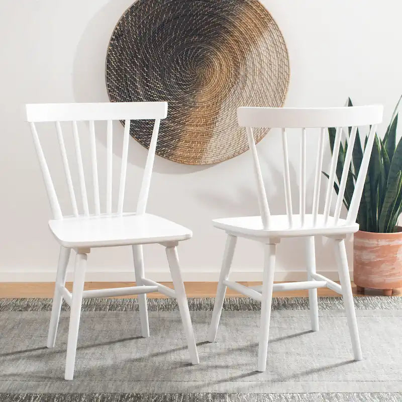 SAFAVIEH Signa Spindle Farmhouse Dining Chair Set (2 Chairs) - Dimensions: 20" W x 20" D x 33" H