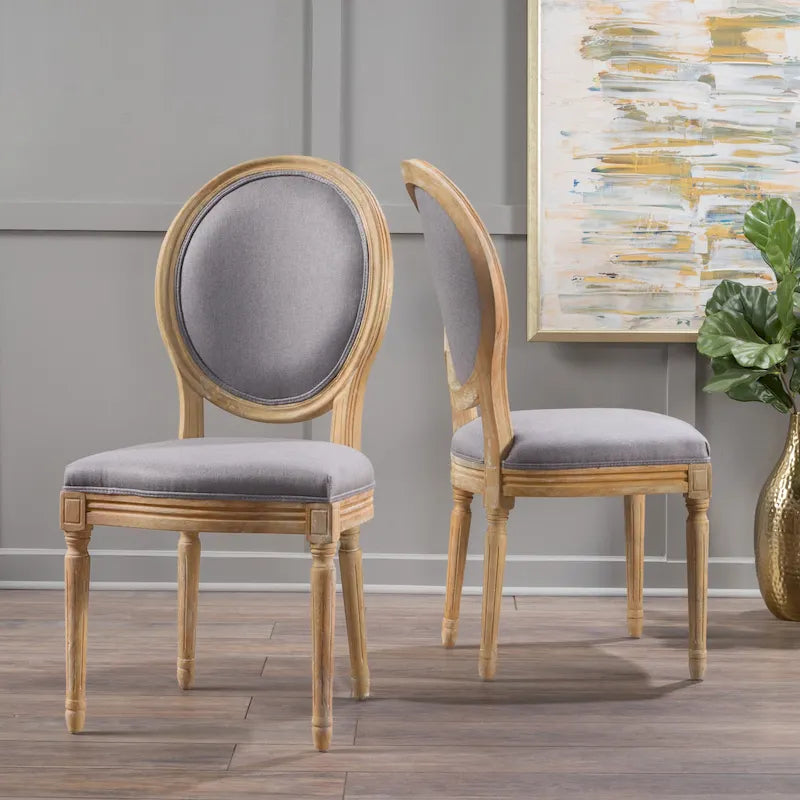 Set of 2 Phinnaeus French Country Fabric Dining Chairs by Christopher Knight Home