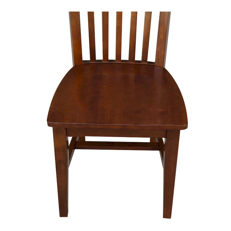 Set of 2 Cosmo Tall Mission Chairs in Solid Wood by International Concepts