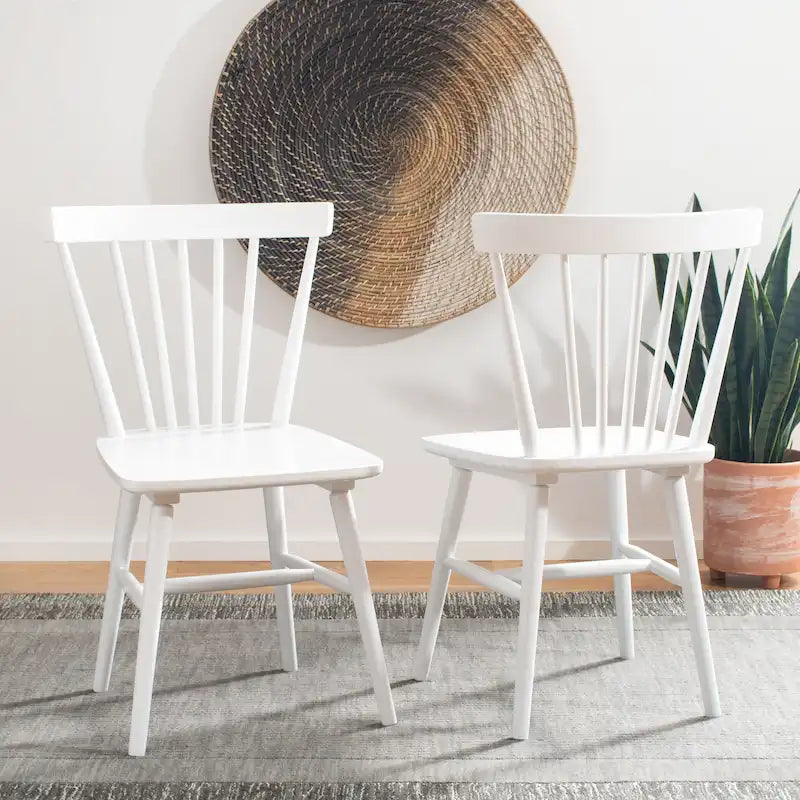 SAFAVIEH Signa Spindle Farmhouse Dining Chair Set (2 Chairs) - Dimensions: 20" W x 20" D x 33" H