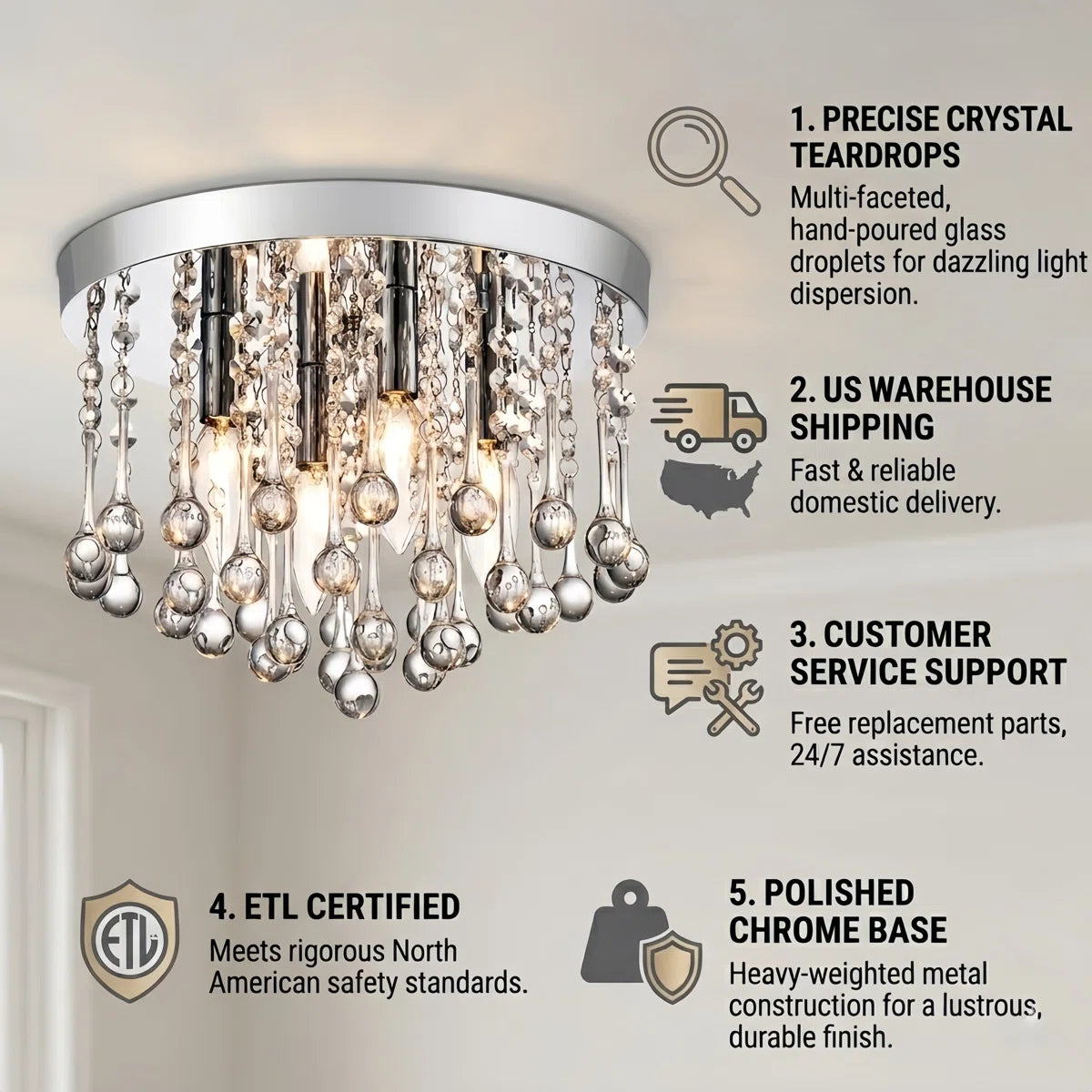 Theodora 11.8" W 4-Light Dimmable Flush Mount
