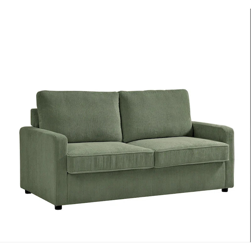 Manchester 70-Inch Square Arm Sofa Bed in Polyester Corduroy