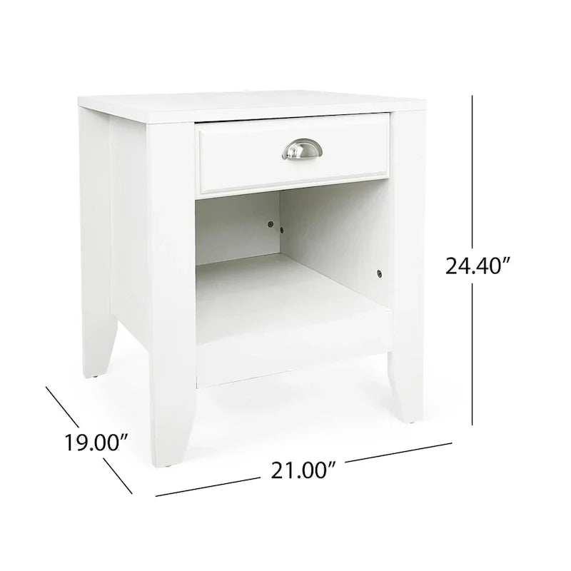 Set of 2 Foisy Faux Wood Nightstands with Drawer by Christopher Knight Home