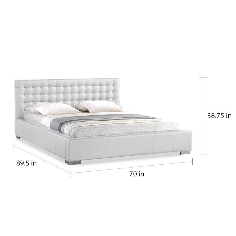 Madison Contemporary White Queen Platform Bed