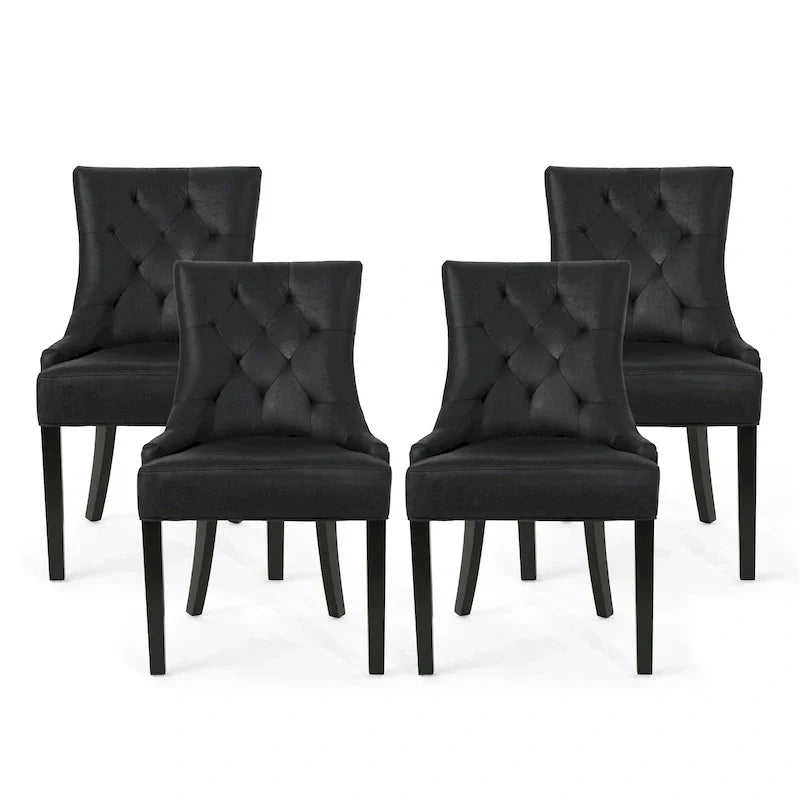 Set of 4 Contemporary Tufted Dining Chairs - Hayden Collection by Christopher Knight Home