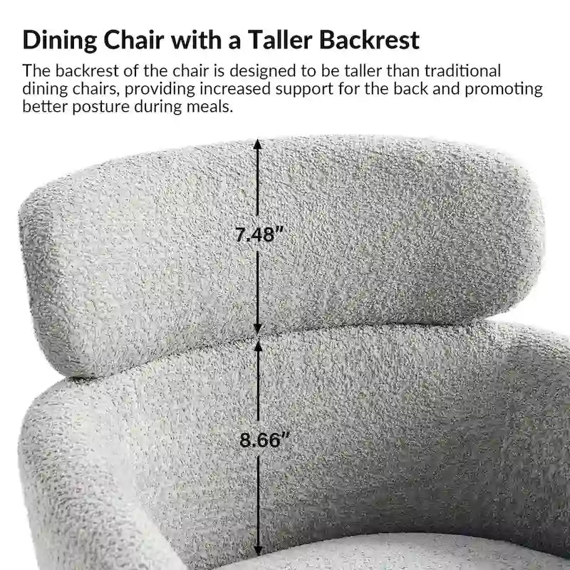 Set of 4 Amos Modern Boucle Dining Chairs with Adjustable Feet by HULALA HOME
