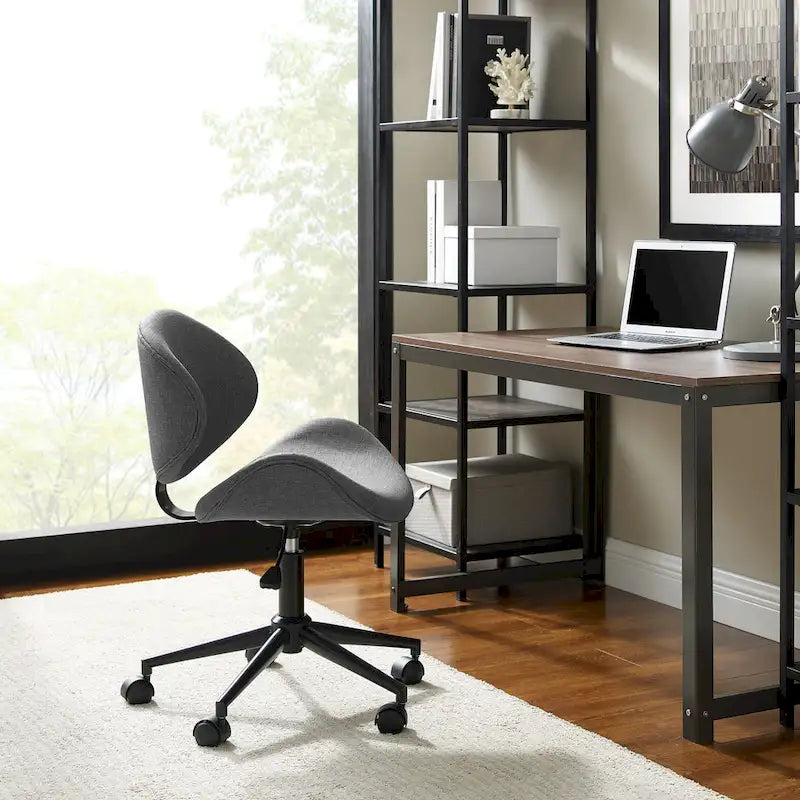 Mid-Century Modern Adjustable Office Chair with Swivel & Casters