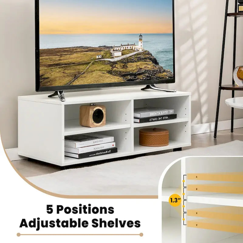 Gymax 4-Cubby TV Stand Media Console Entertainment Center