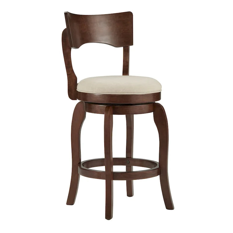 Lyla 24-Inch Brown Swivel Counter Stool by iNSPIRE Q Classic