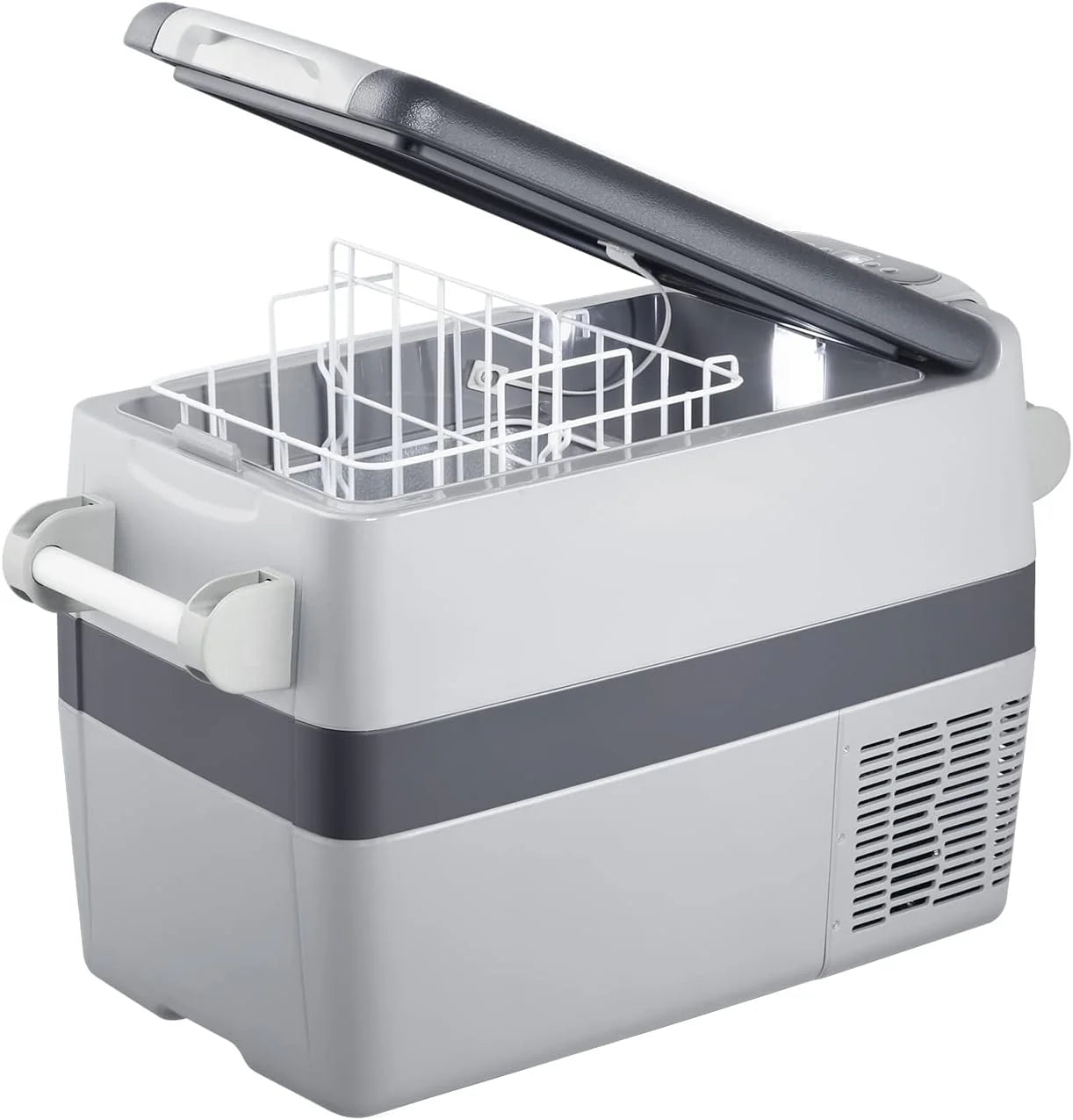 AJ30 Portable RefrigeratorPortable Freezer32 Quart(30L) Electric CoolerCar Refrigerator12/24V DC Cable & 110/240V ACCar Fridge for CampingTruckRVTravelFishing3-YEAR Warranty