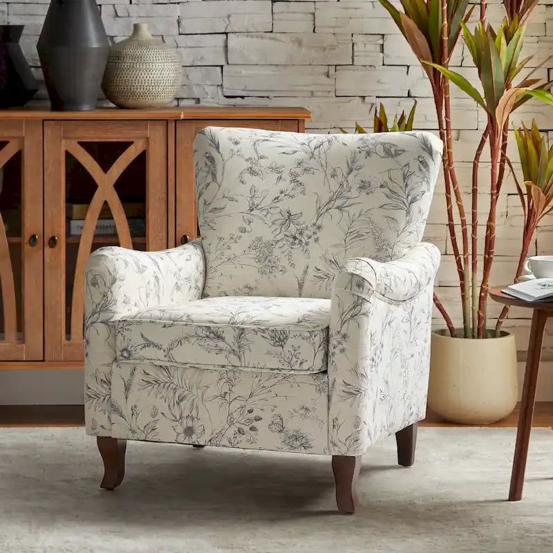 HULALA HOME Samouel Contemporary Floral Wingback Armchair